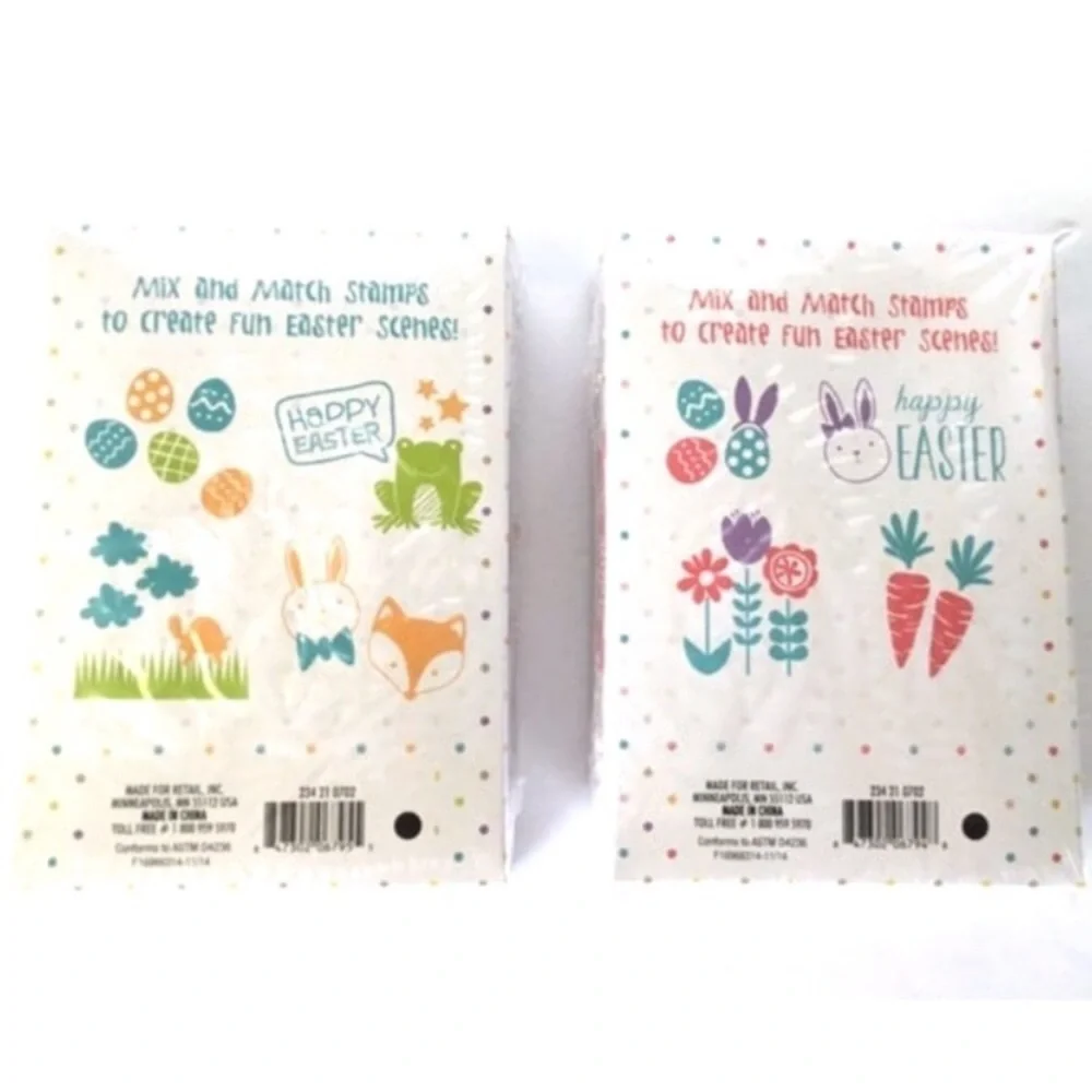 EASTER Mini Stamp Ink Sets Spring Scrapbooking Rabbit Frog Egg Flowers Bee NWT
